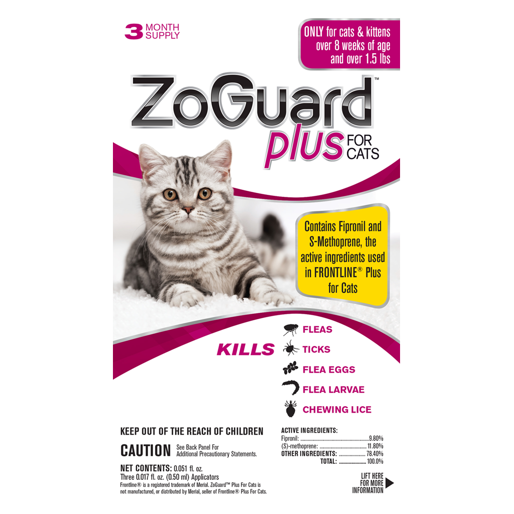 zoguard plus flea tick for cats frontline active